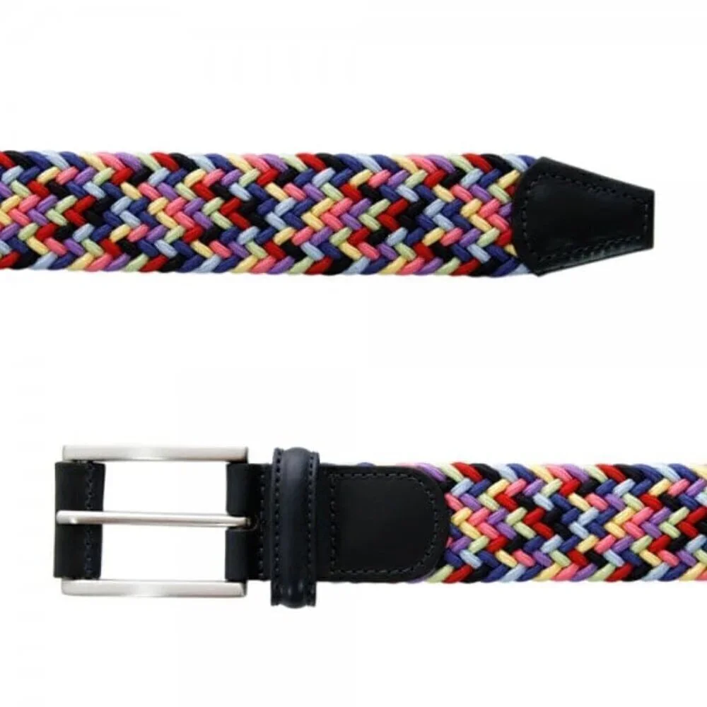 ANDERSON'S Paracord Woven Belt ~ Classic Rainbow 42 NWT